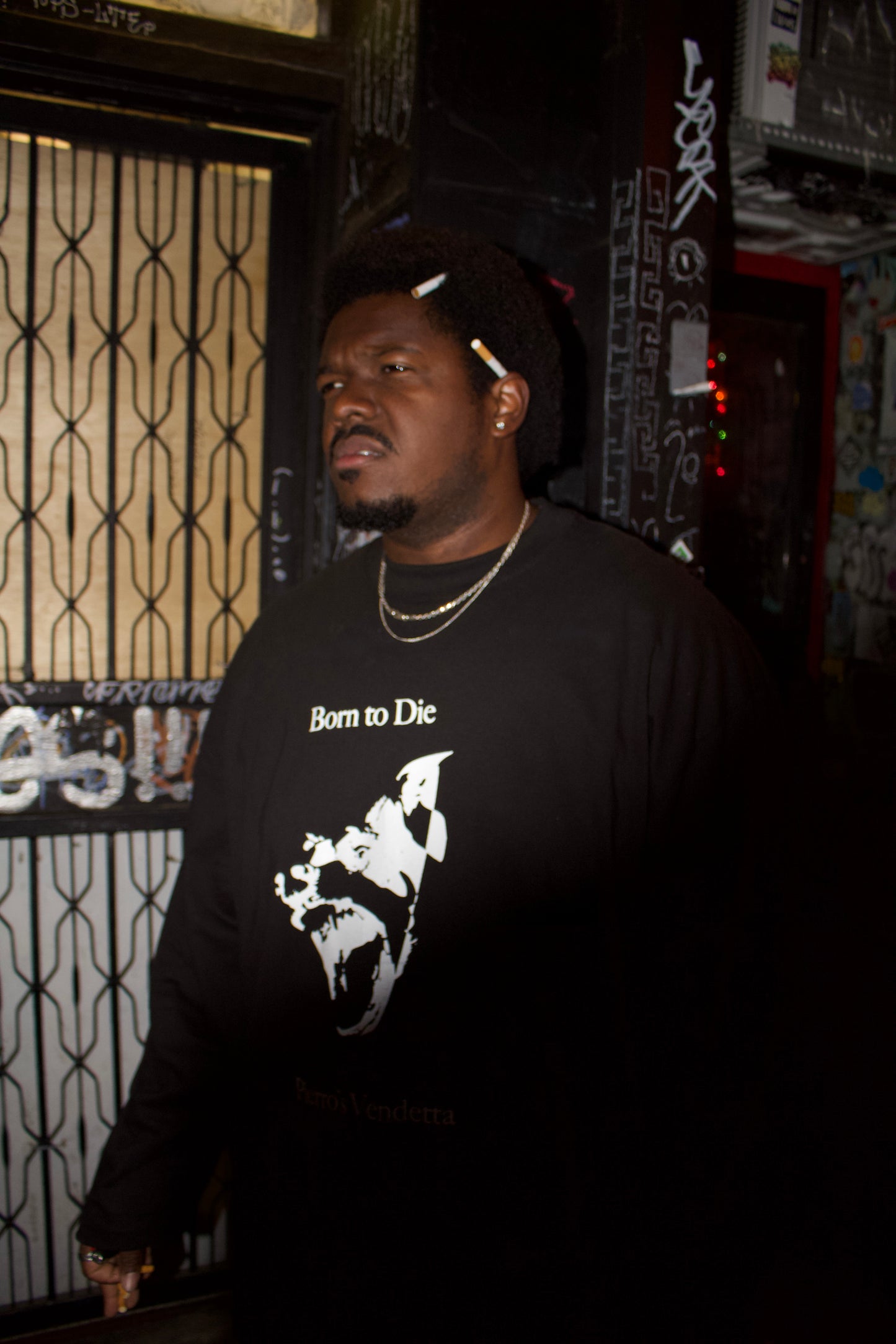 "born to die" oversized long-sleeve tee