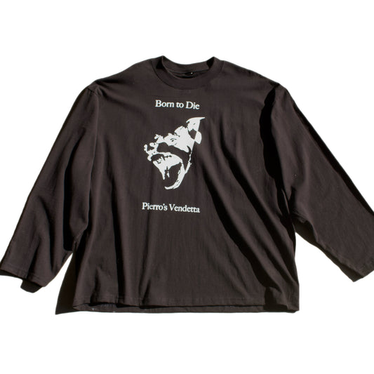 "born to die" oversized long-sleeve tee